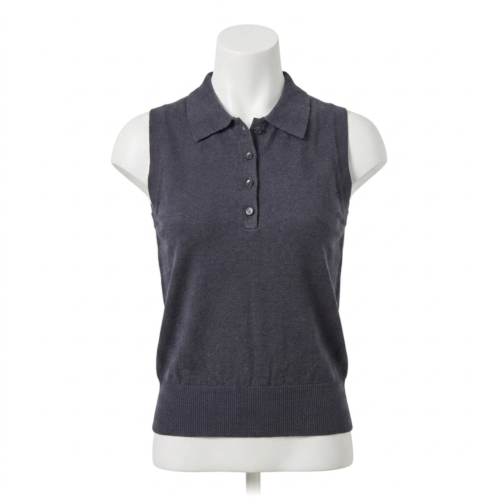 NEW LILLA P sleeveless polo sweater tank in navy